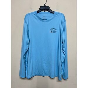 Fintech Fishing Performance Long Sleeve Shirt Blue Men XL Outdoor UPF Activewear